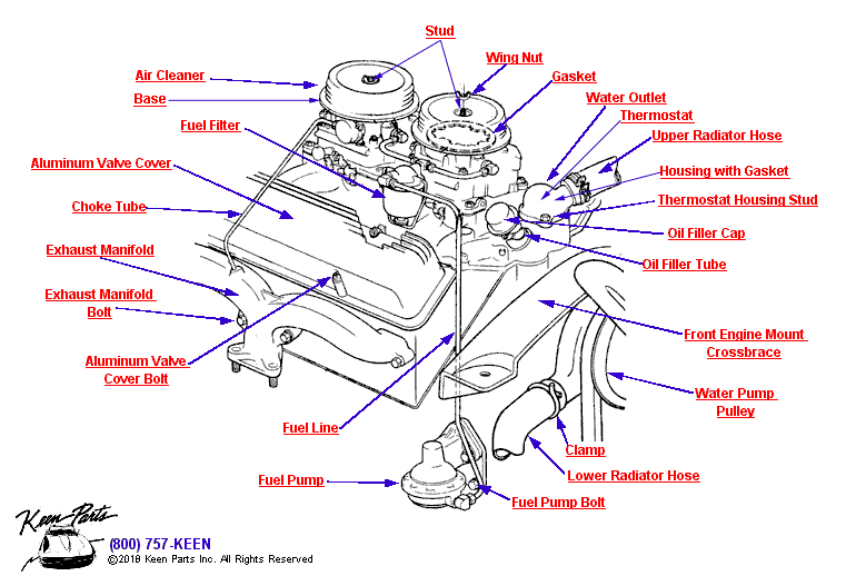Air Cleaner Diagram for a 1973 Corvette