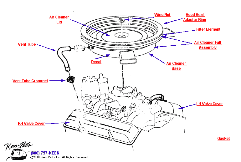 Air Cleaner Diagram for a 2009 Corvette