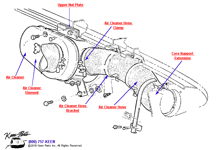Fuel Injector Air Cleaner Diagram for a 2004 Corvette