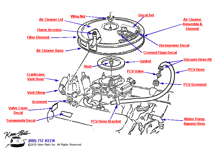 427 Air Cleaner Diagram for a 1965 Corvette