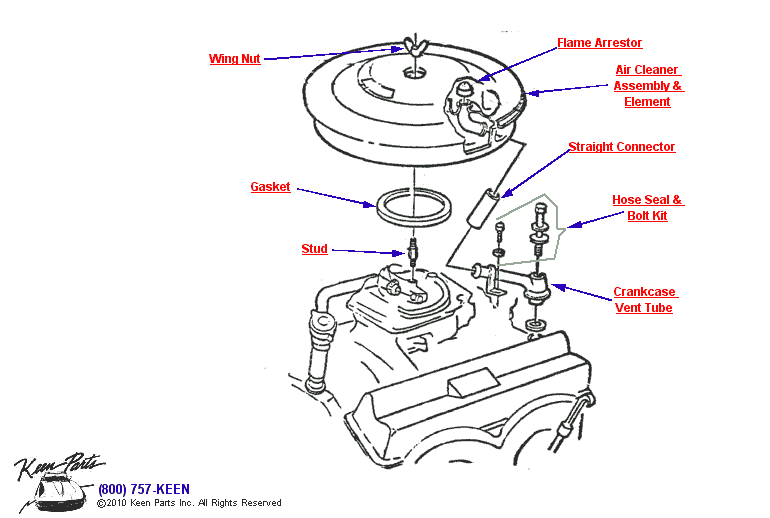 Air Cleaner Diagram for a 1994 Corvette