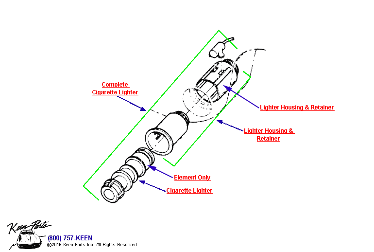 Cigarette Lighter Diagram for a C3 Corvette