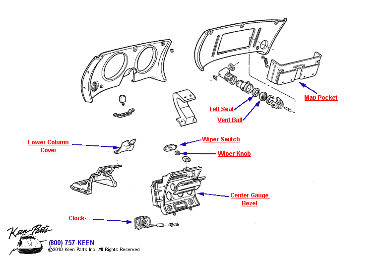 Instrument Panel Diagram for a 2021 Corvette