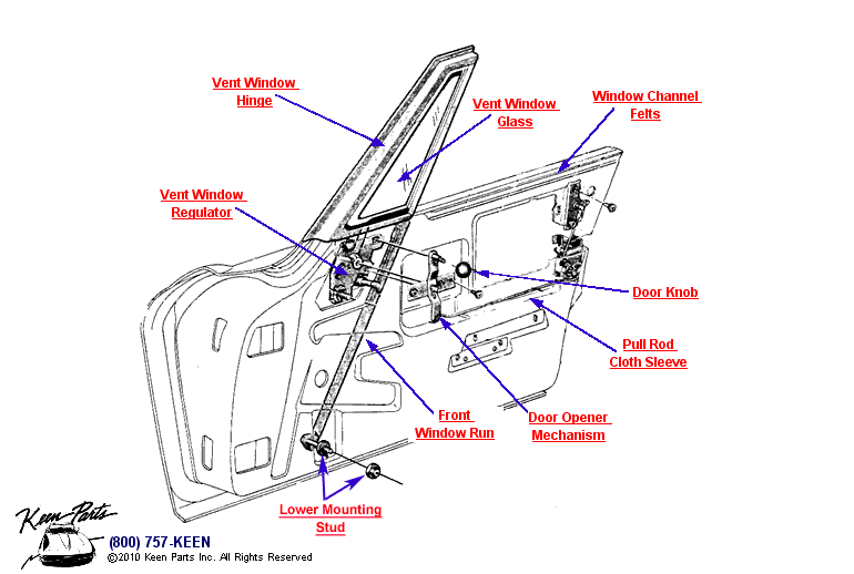 Convertible Door Diagram for a 2015 Corvette