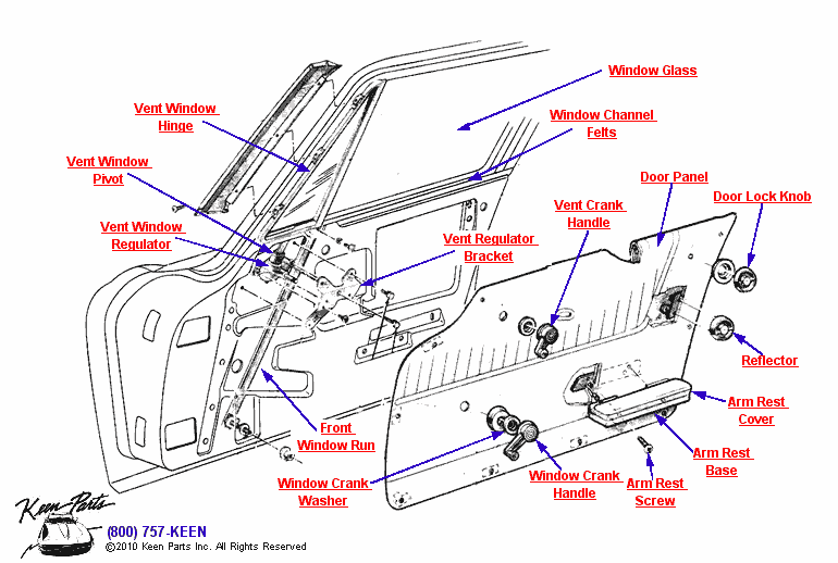 Coupe Door Diagram for a 1986 Corvette