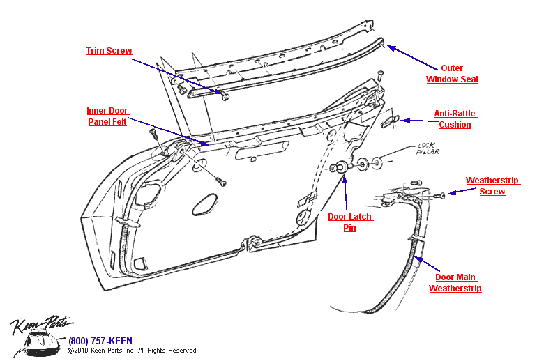 Window Trim Diagram for a 1993 Corvette