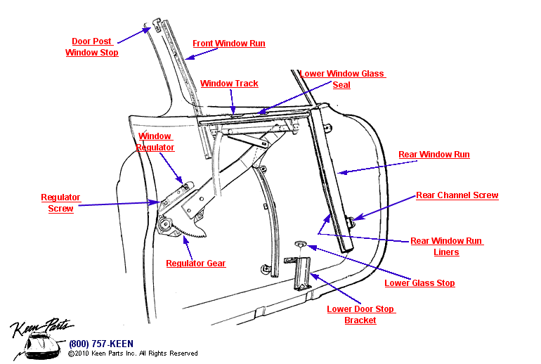 Window Regulator &amp; Runs Diagram for a 1975 Corvette