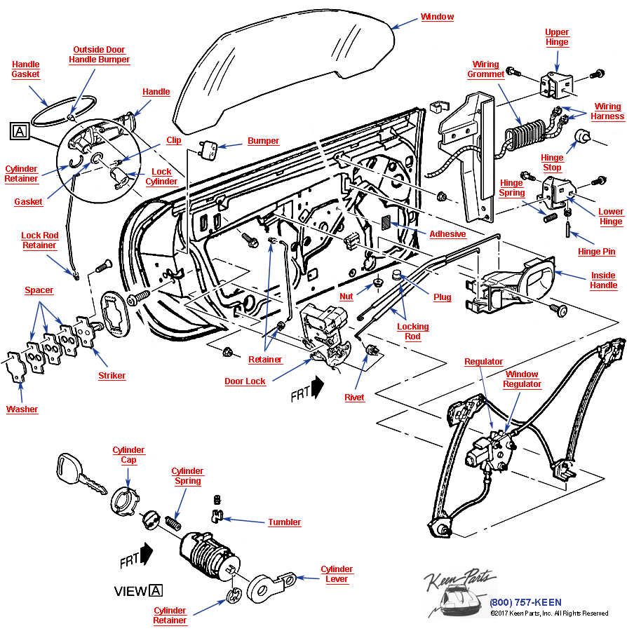 Door Locks Diagram for a 1987 Corvette