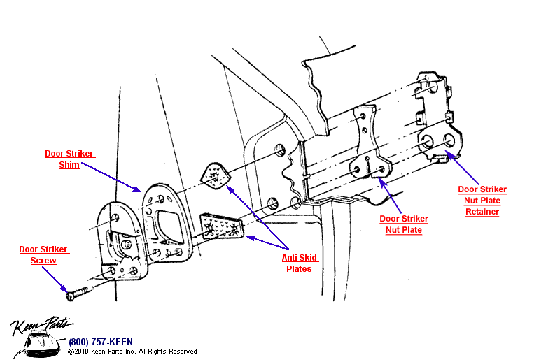 Lock Striker Diagram for a 1972 Corvette