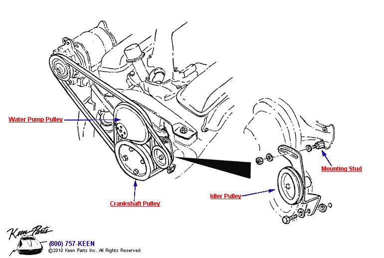 Pulleys - Fuel Injection Diagram for a 1977 Corvette