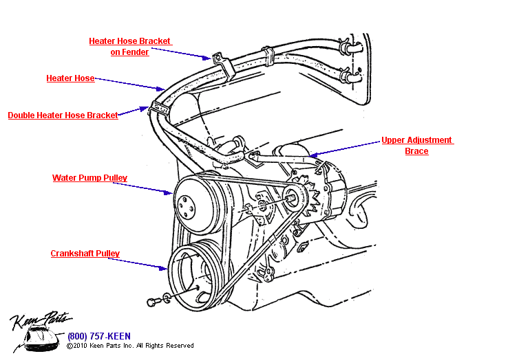 427 Engine Pulleys Diagram for a 1959 Corvette