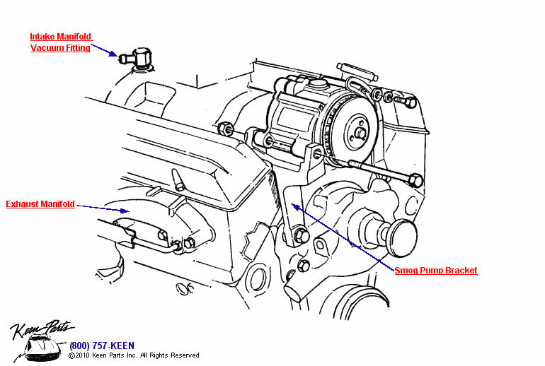 Pump Mounting &amp; Vacuum Fitting Diagram for a 1978 Corvette