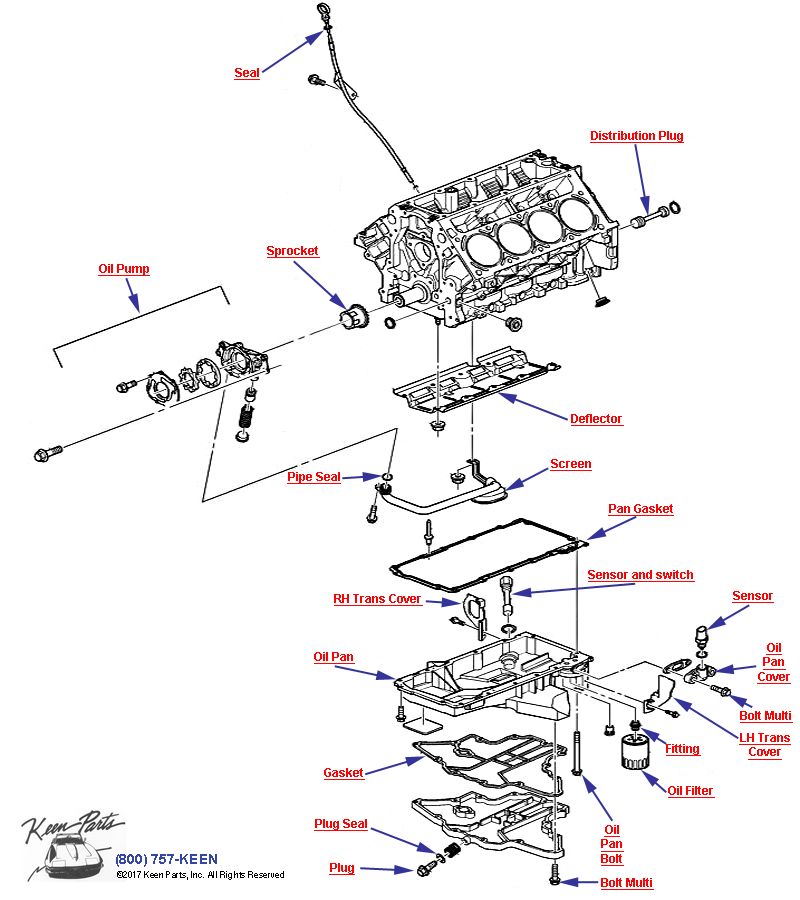 Engine Assembly- Oil Pump, Pan &amp; Related- LS1 &amp; LS Diagram for a 1998 Corvette