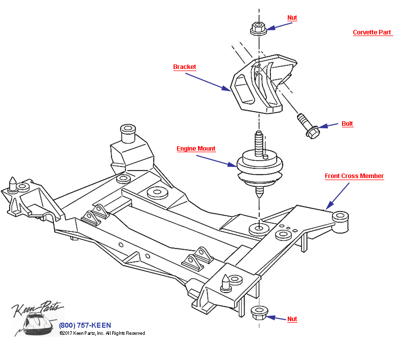 Engine Mounting Diagram for a 2016 Corvette