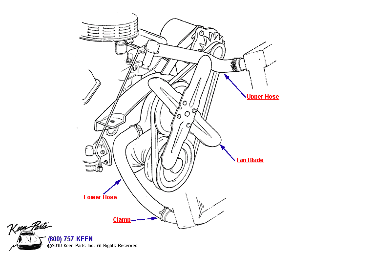 Radiator Hoses &amp; Fan Diagram for a 2012 Corvette