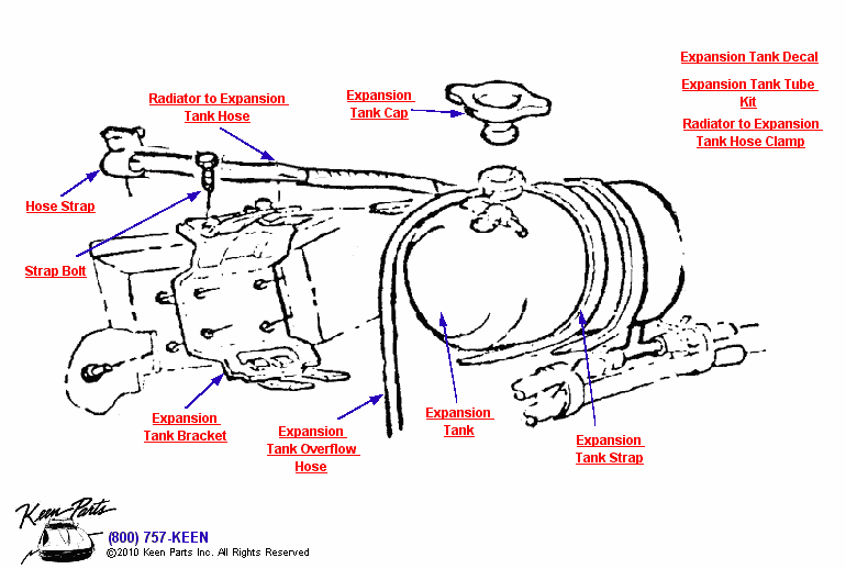 Expansion Tank Diagram for a 1955 Corvette