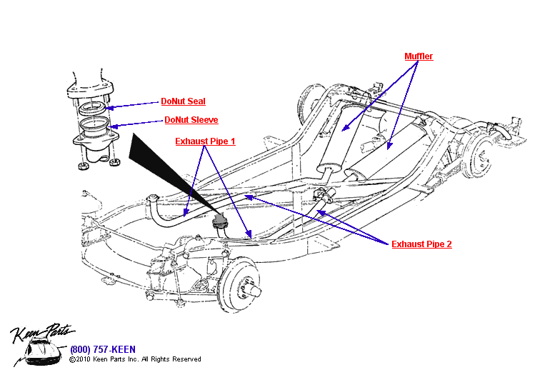 Exhaust Pipes &amp; Seals Diagram for a 1979 Corvette