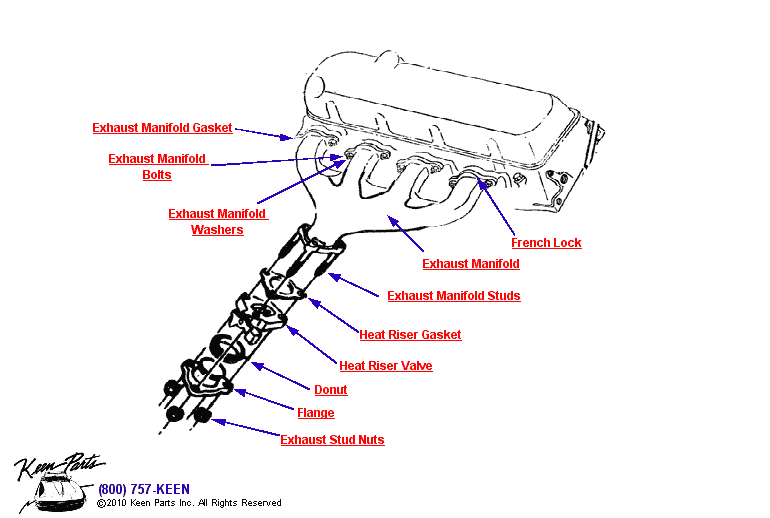 Big Block Exhaust Manifold Diagram for a 1968 Corvette