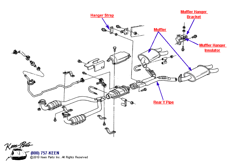 Exhaust System Diagram for a 1976 Corvette