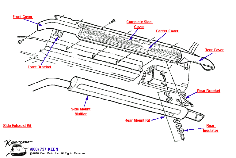 Side Exhaust Diagram for a 1957 Corvette