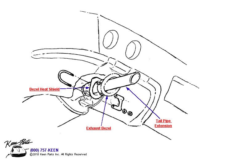 Tail Pipe &amp; Bezel Diagram for a 1973 Corvette