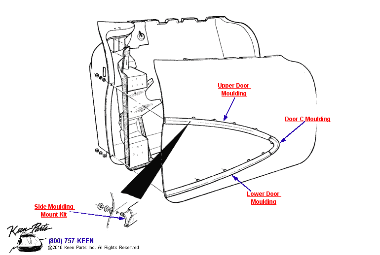 Door Mouldings Diagram for a 2001 Corvette