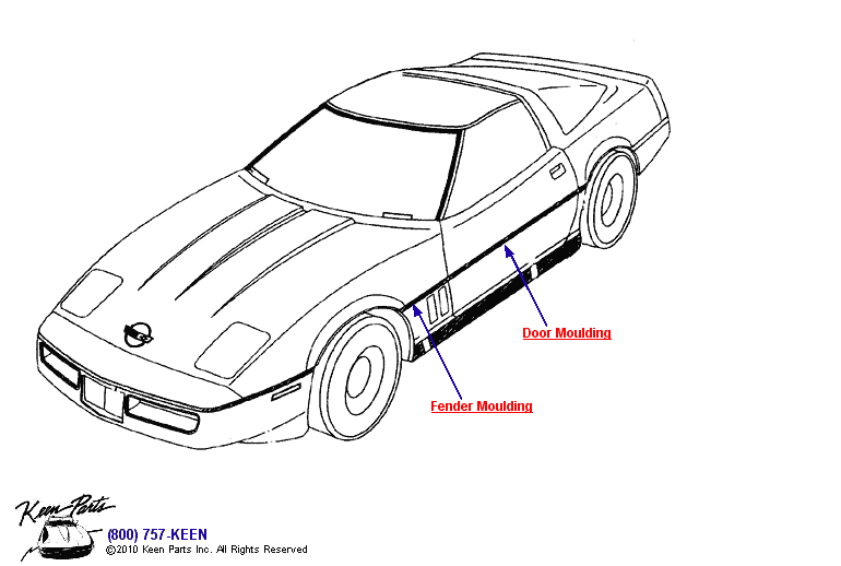 Side Moulding Diagram for a 1955 Corvette