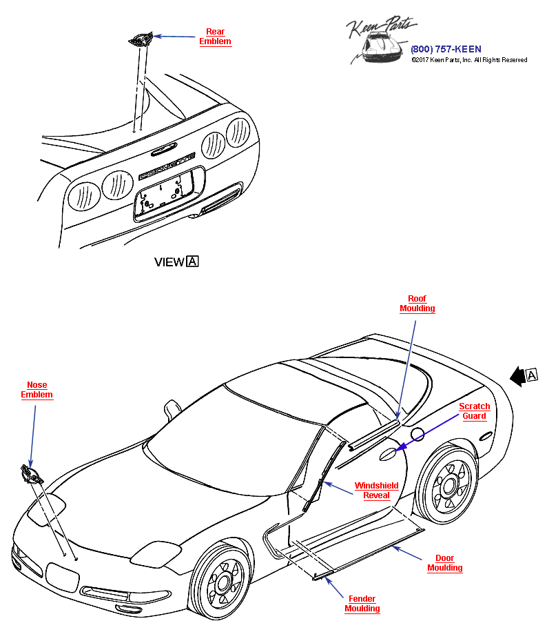 Emblems- Coupe Diagram for a 2013 Corvette