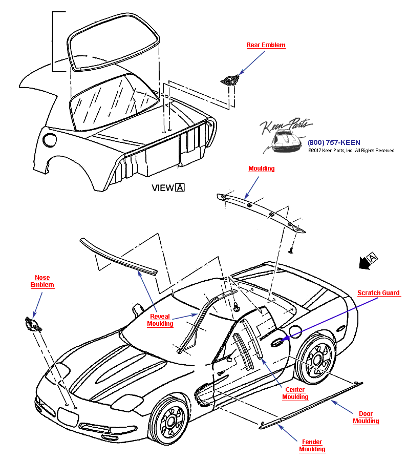 Emblems- Hardtop Diagram for a 1984 Corvette