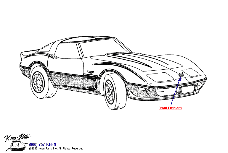 Front Emblem Diagram for a 2021 Corvette