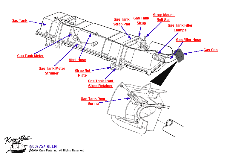 Gas Tank Diagram for a 2010 Corvette