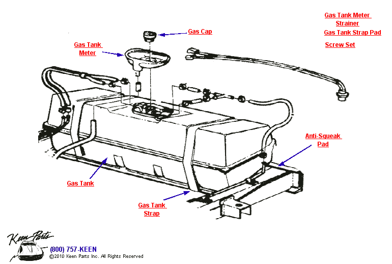 Gas Tank Diagram for a 2014 Corvette