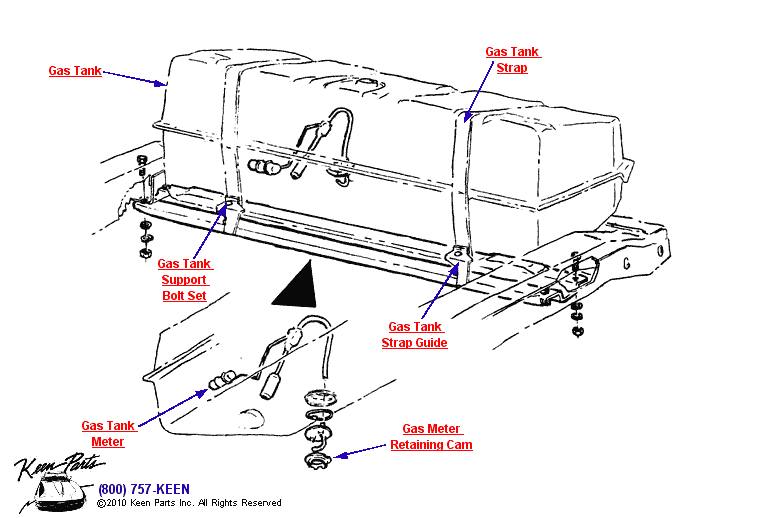 Fuel Tank Diagram for a 2020 Corvette