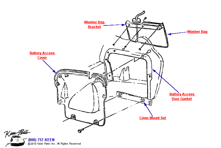 Battery Access Door w/AC Diagram for a 1987 Corvette