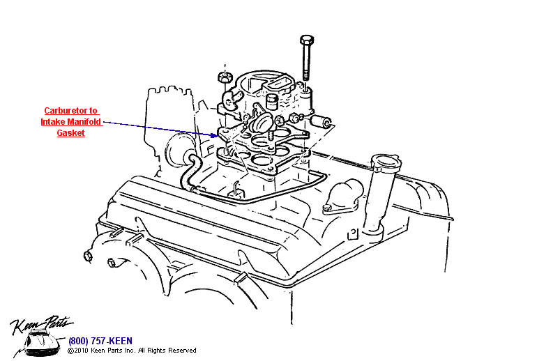 Carburetor - Intake Manifold Diagram for a 1966 Corvette