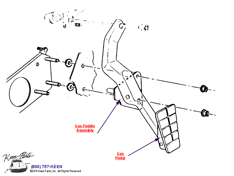 Gas Pedal Diagram for a 1985 Corvette