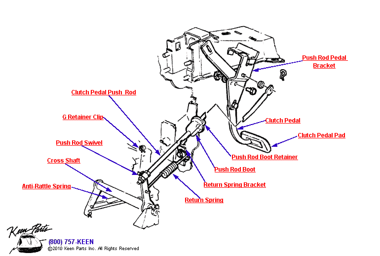 Clutch Pedal Pad Diagram for a 2004 Corvette