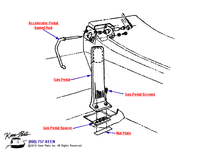 Gas Pedal Diagram for a 1960 Corvette