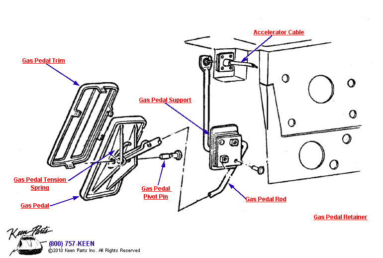 Gas Pedal Diagram for a C1 Corvette