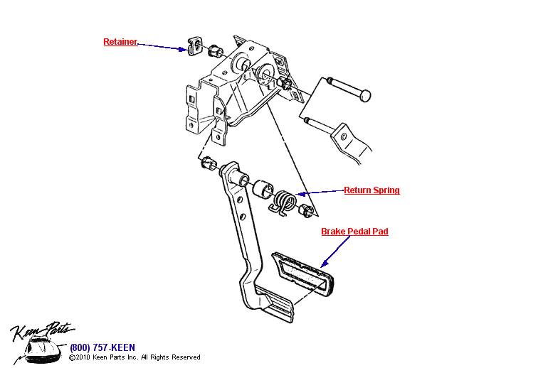 Brake Pedal Diagram for a 1958 Corvette