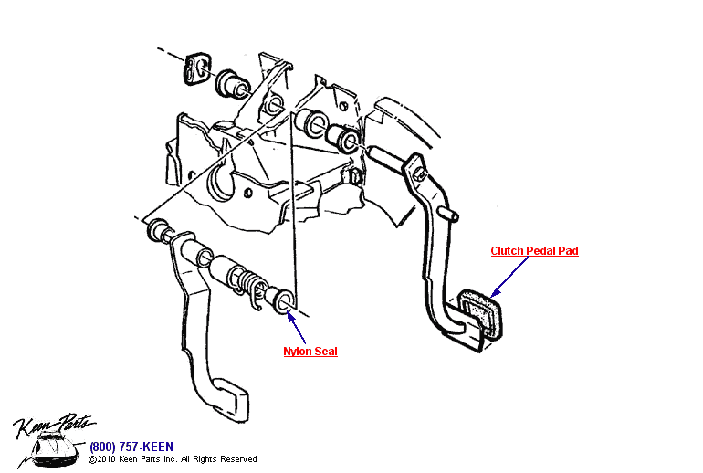 Clutch Pedal Diagram for a 1956 Corvette