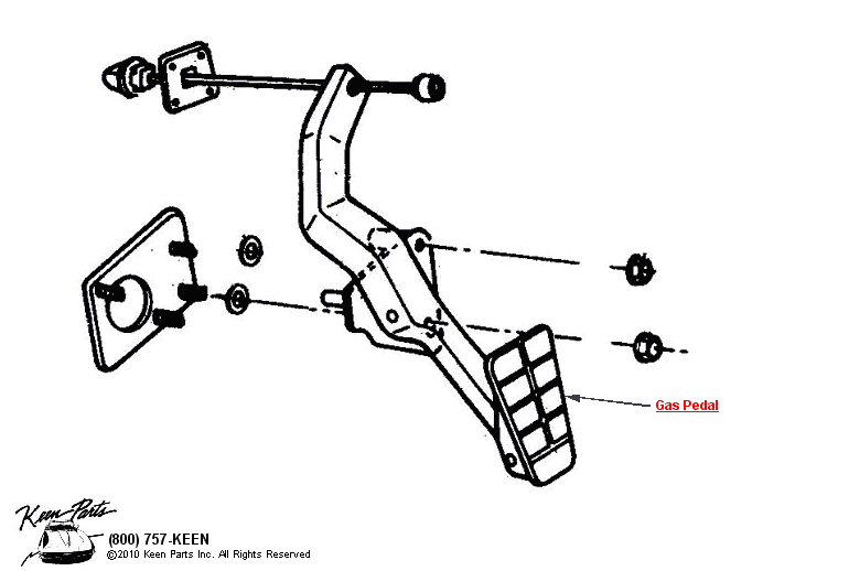 Gas Pedal Diagram for a 1957 Corvette