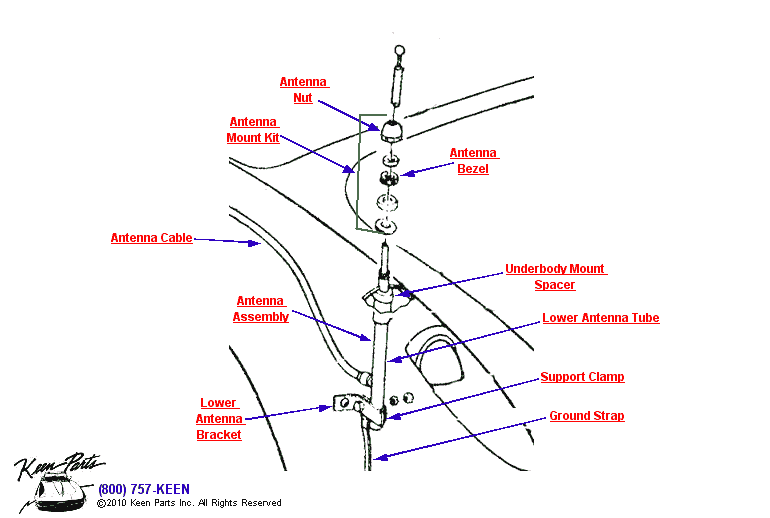 Antenna Diagram for a 2017 Corvette