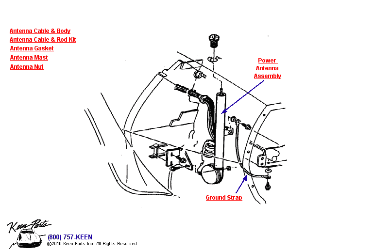Power Antenna Diagram for a 1954 Corvette
