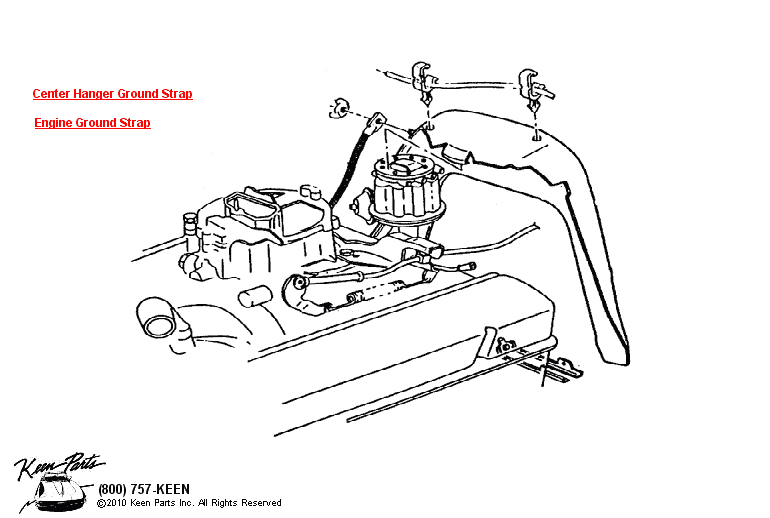 Engine Ground Strap Diagram for a 1968 Corvette