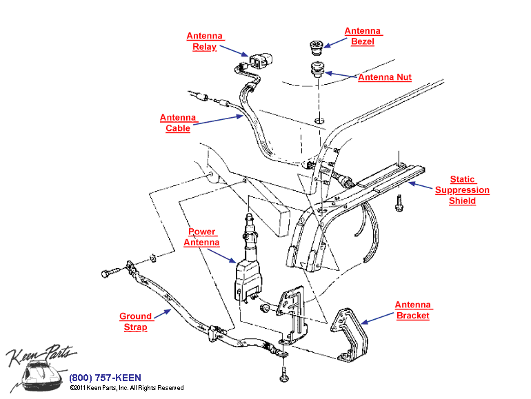 Power Antenna Diagram for a 1993 Corvette