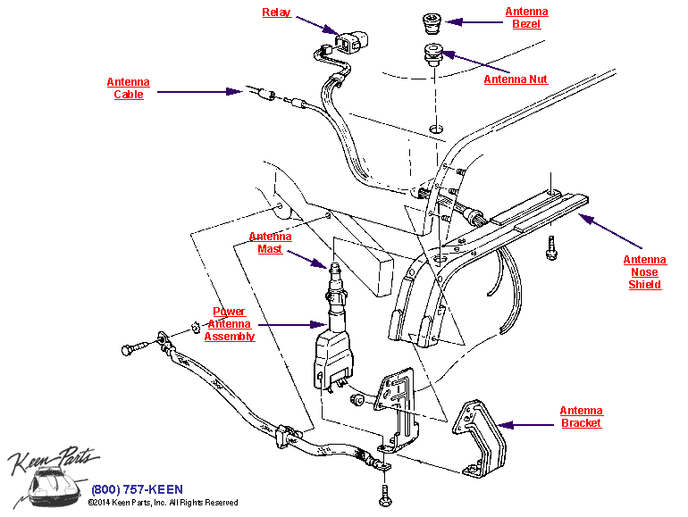 Power Antenna Diagram for a 1972 Corvette