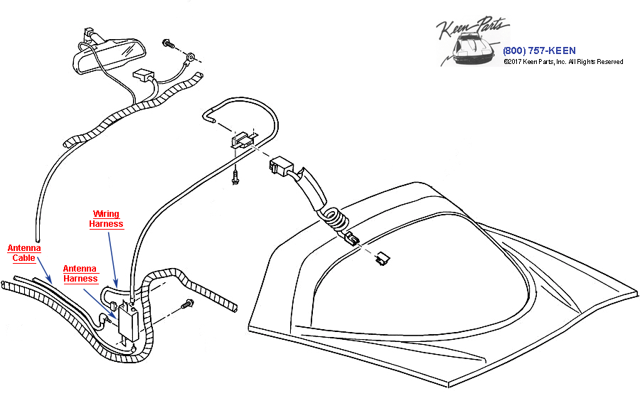 Coupe Antenna Diagram for a 1976 Corvette
