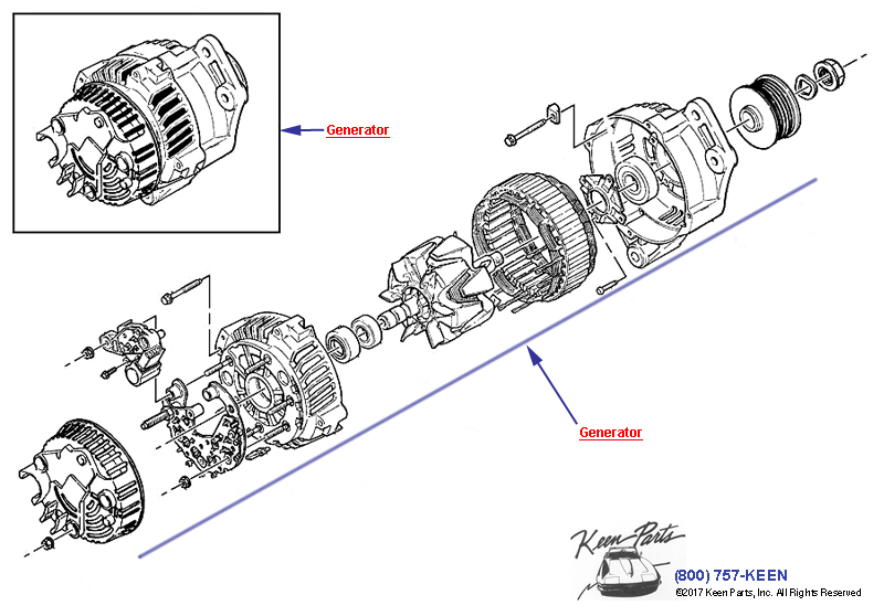 Generator Assembly Diagram for a 1962 Corvette
