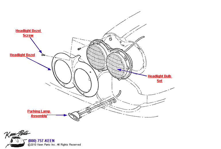 Headlights Diagram for a 1965 Corvette